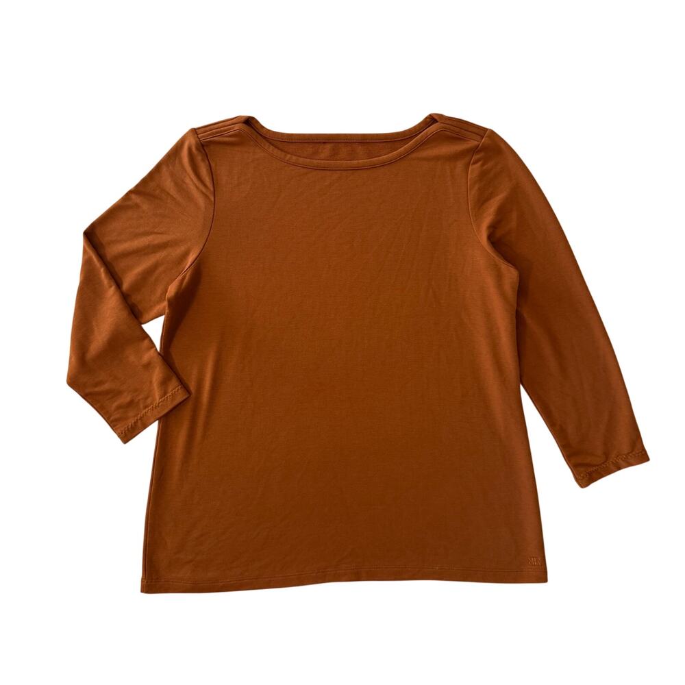 Banana Republic Women’s Soft French Terry Top Size L Brown Long Sleeve Blouse